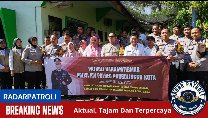 Kapolres Pimpin Patroli Kamtibmas Bersama Ratusan Polisi RW Di Kota Probolinggo