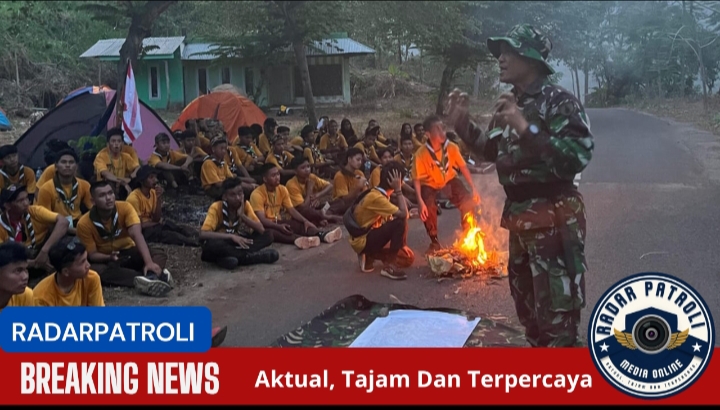 Koramil 0820/09 Lumbang Berikan Materi Dalam Kegiatan Perkemahan RAIMUNA
