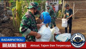 Peran Aktif Koramil 0820/22 Dringu Bersama Warga Kerja Bakti Bangun Tanggul Penahan Tanah 