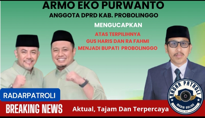 Anggota DPRD Armo Eko Purwanto Ucapkan Selamat Atas Terpilihnya Gus Haris dan RA Fahmi