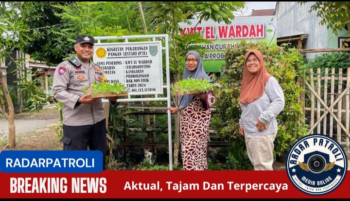 Polisi Dukung Ketahanan Pangan, Dampingi KWT El Wardah Kembangkan P2L Di Kota Probolinggo