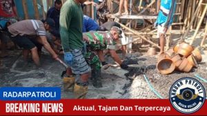 Komitmen TNI Dalam Mewujudkan Kemanunggalan Dengan Rakyat Gotong Royong Bangun Ruang Kelas Ponpes