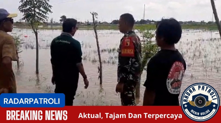 Koramil 0820/16 Kraksaan Melakukan Pemantauan Dan Pendataan Musibah Banjir Di Desa Binaan