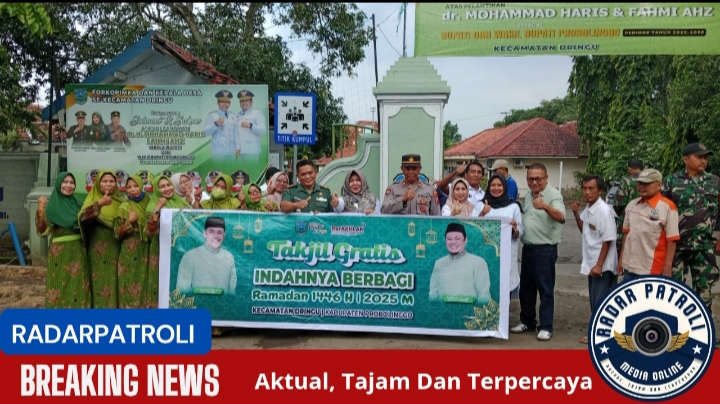 Peran Aktif Camat Dringu Bersama Forkopimka Bagikan Takjil Gratis Di Bulan Suci Ramadhan 1446 H