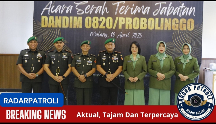 Serah Terima Jabatan Komandan Kodim 0820 Probolinggo, Letkol Heri Budiasto Pindah Tugas