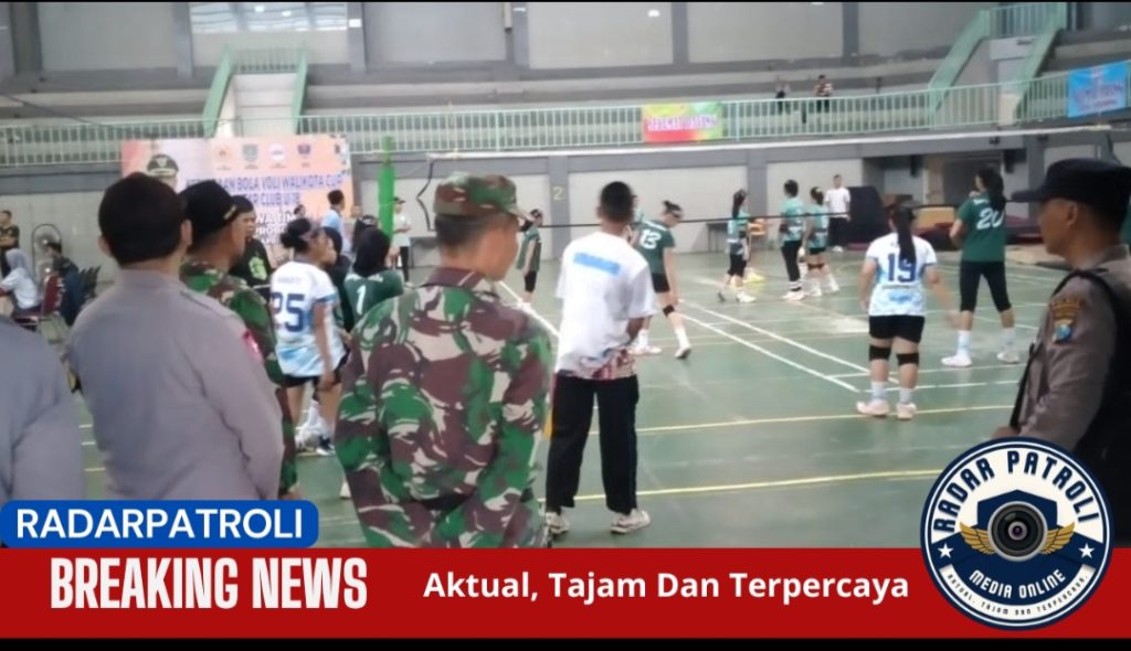 Kejuaraan Bola Voli Walikota Cup, Peltu Marjoko Anggota Kodim 0820/Probolinggo Kawal Dan Amankan Jalannya Kegiatan
