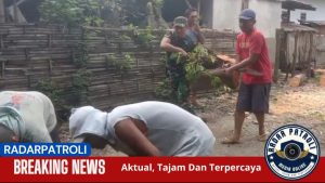 Kerja Bakti Bersama Masyarakat Dan Koramil 0820/03 Leces Untuk Kebersihan Jalan Desa Kerpangan