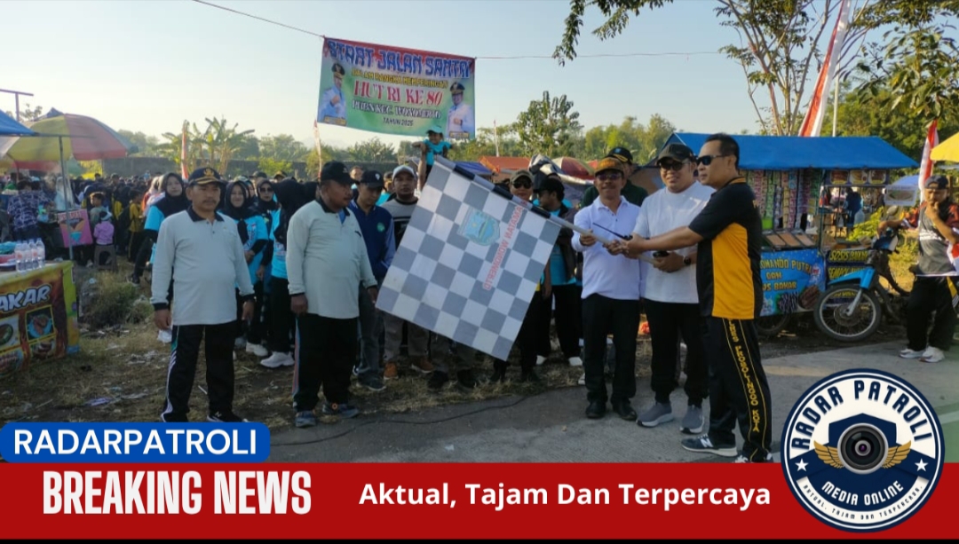 Jalan Sehat Meriahkan HUT RI ke-80 Di Kecamatan Wonomerto