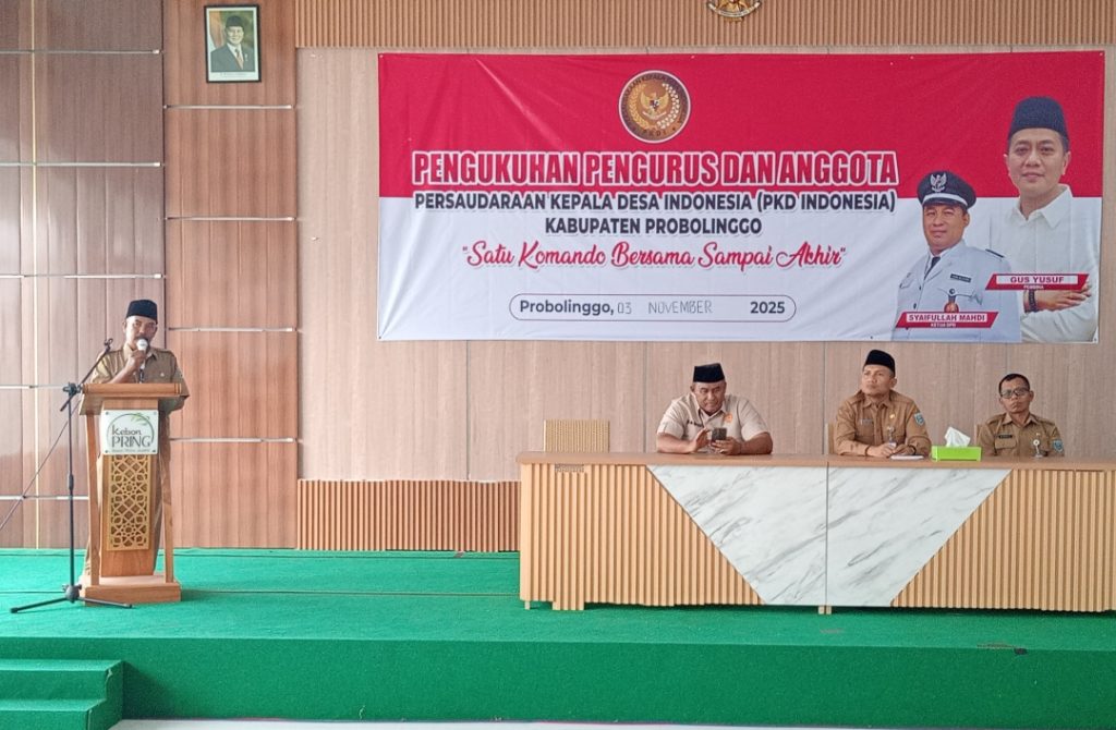 Pengukuhan Pengurus Dan Anggota Persaudaraan Kepala Desa Indonesia (PKDI) Kabupaten Probolinggo “Satu Komando Bersama Sampai Akhir”