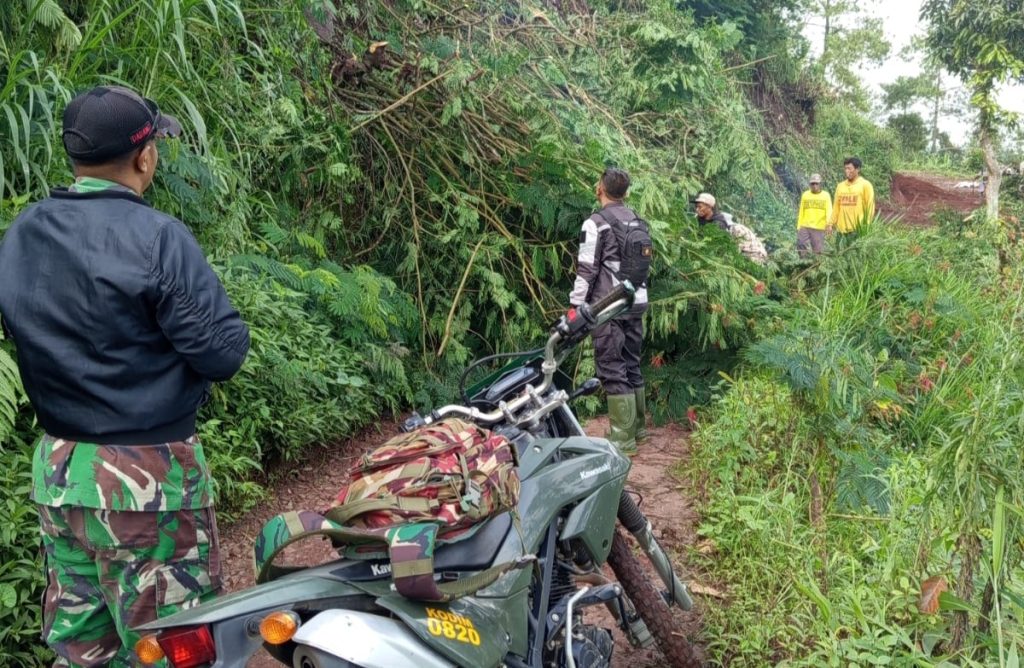 Respons Cepat Camat Lumbang Dan TNI – Polri Atasi Pohon Tumbang Di Desa Sapih