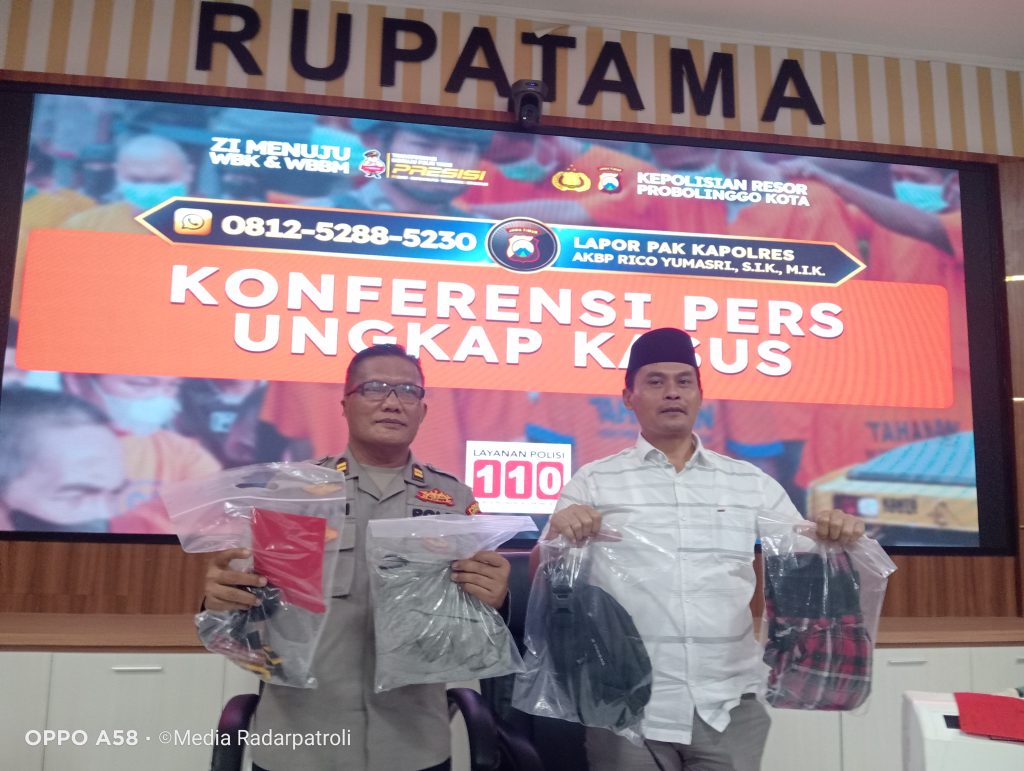 Konferensi Pers Kasat Reskrim Polres Probolinggo Kota, Ungkap Tuntas Kasus Pembobolan Beruntun Di 12 TKP