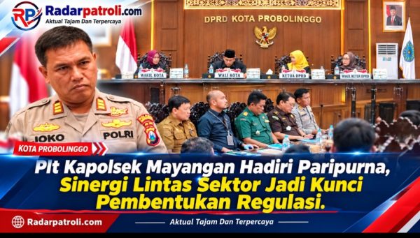 Plt Kapolsek Mayangan Dukung Pembentukan Regulasi Daerah Lewat Rapat Paripurna DPRD Kota Probolinggo 