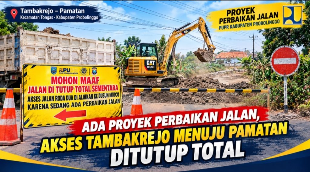 Akses Tambakrejo Menuju Pamatan Ditutup Total, Ada Proyek Perbaikan Jalan