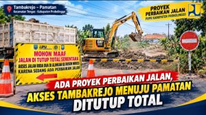 Akses Tambakrejo Menuju Pamatan Ditutup Total, Ada Proyek Perbaikan Jalan