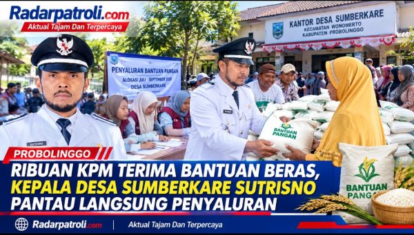 Pemdes Sumberkare Salurkan Bantuan Pangan Alokasi Juli–September 2026, 1.100 KPM Terima Beras 30 Kg