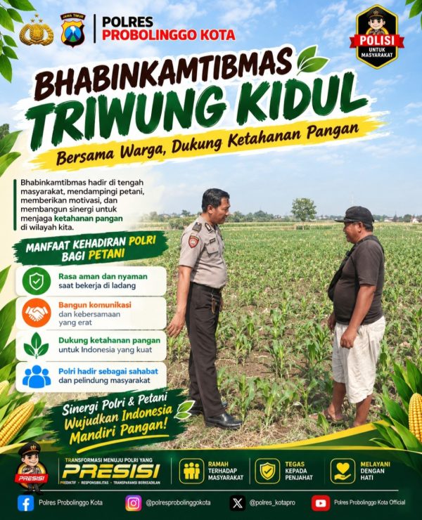 Polisi Sambangi Petani Jagung di Triwung Kidul Probolinggo, Bahas Ketahanan Pangan