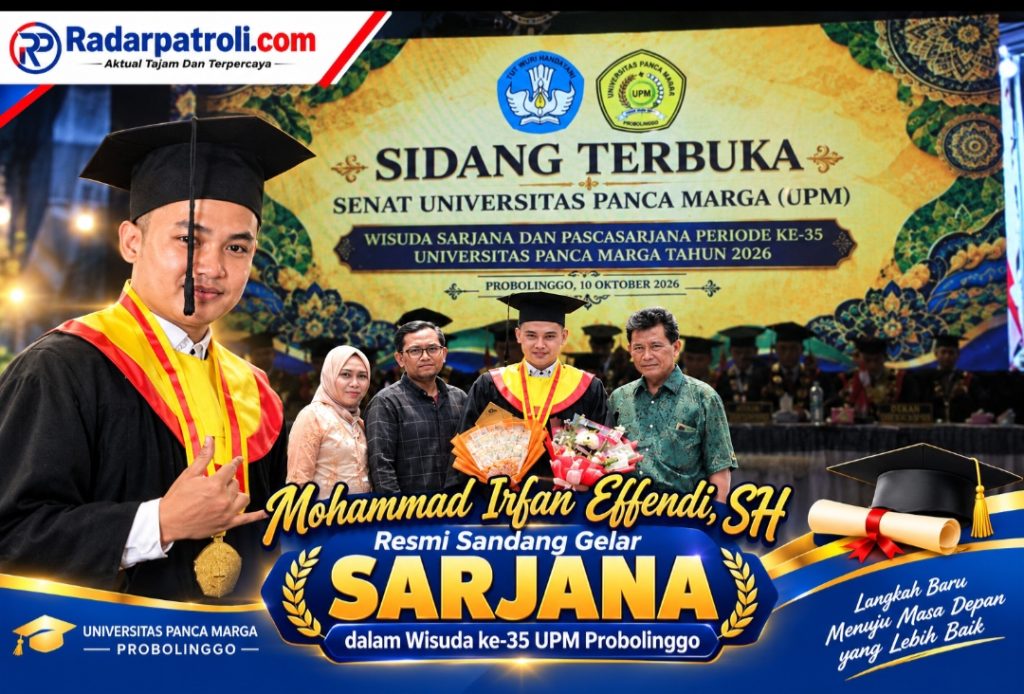 Putra Ketua F Wamipro M. Suhri, Mohammad Irfan Effendi, SH, Resmi Diwisuda pada Periode ke-35 UPM Probolinggo