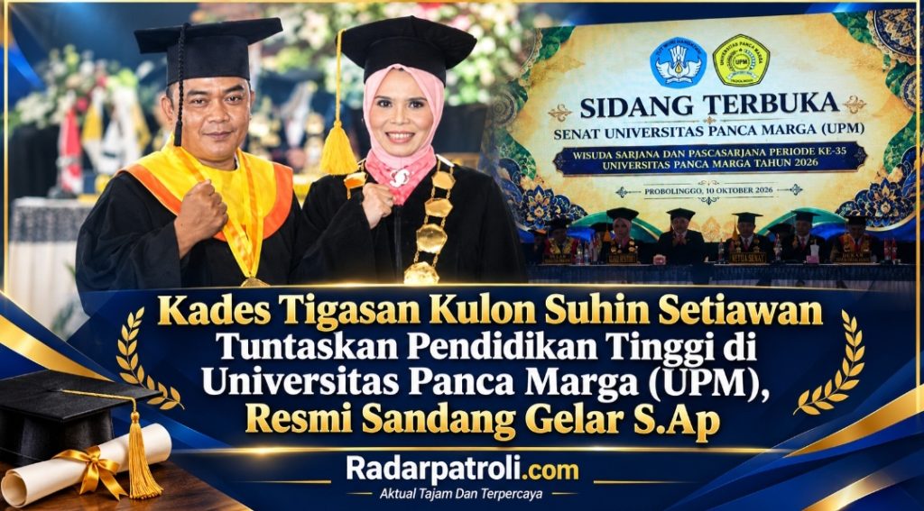 Kepala Desa Tigasan Kulon Suhin Setiawan Resmi Sandang Gelar S.Ap Di Wisuda Ke-35 UPM Probolinggo