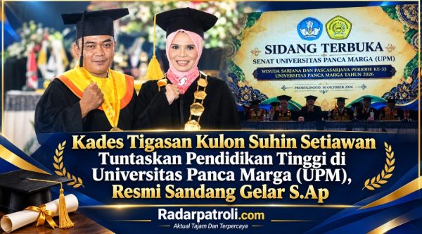 Kepala Desa Tigasan Kulon Suhin Setiawan Resmi Sandang Gelar S.Ap Di Wisuda Ke-35 UPM Probolinggo
